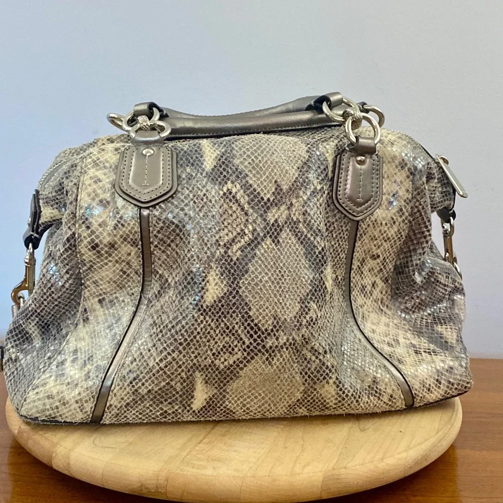 Coach Campbell Exotic Embossed Snakeskin Leather Large Satchel Shoulder F26041